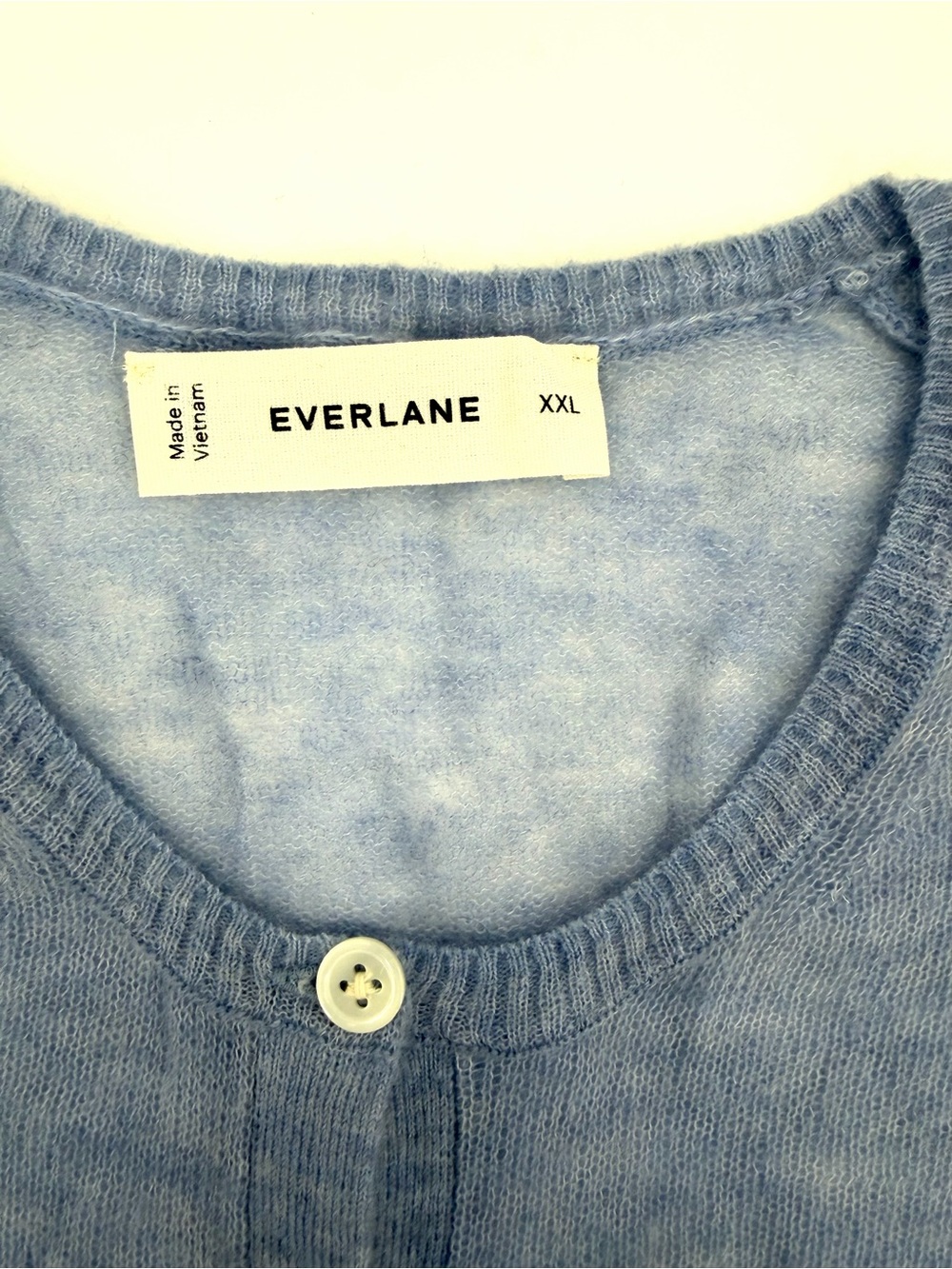 Everlane The Air Alpaca Short Sleeve Cardigan in blue Size XXL NWOT - Picture 4 of 7